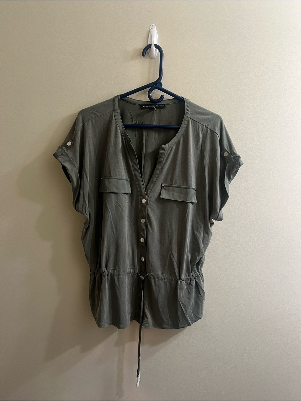 White House Black Market Sandra’s Utility Top Size Large Olive Green